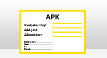 APK gekeurd tot stickers - APK goedgekeurd tot sticker - Geel