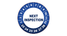 Volgende inspectie stickers - Next inspection sticker blauw 2024 - 3 cm op rol