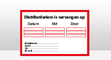 Distributieriem vervangen stickers