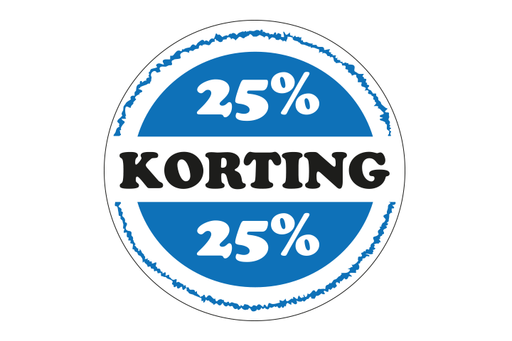 rib ga sightseeing Tenen 25% procent korting sticker