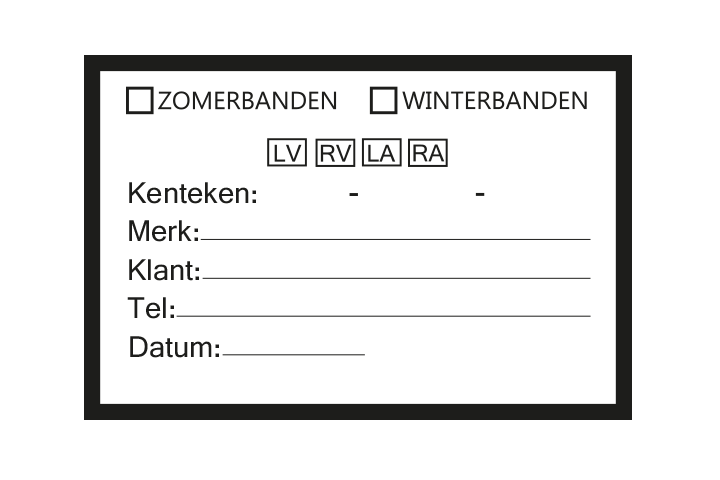 Controle stickers &gt; Servicestickers &gt; Winter/Zomerbanden stickers - Zwart