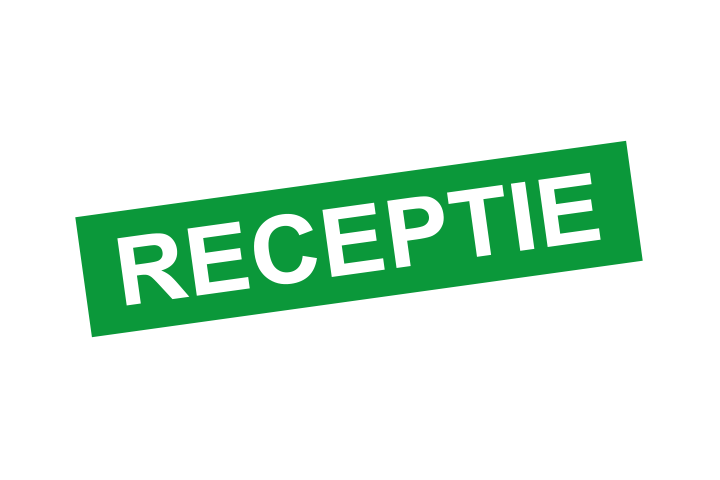 Stickers per Branche &gt; Kantoor stickers &gt; Receptie stickers - Receptie 2 groen