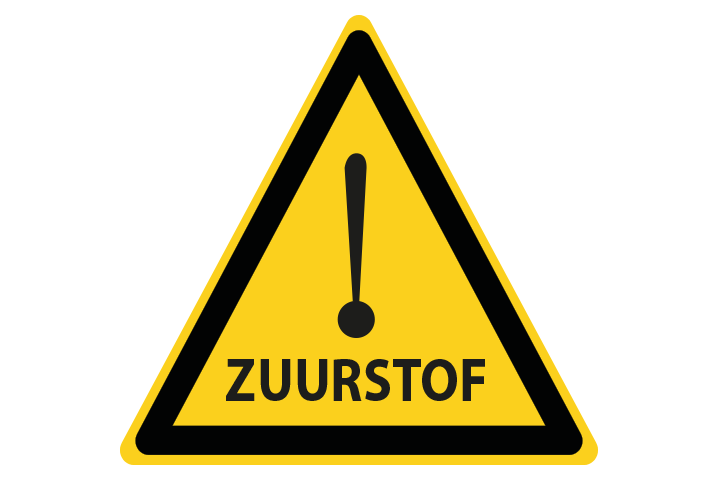 Zuurstof gevaar pictogram sticker