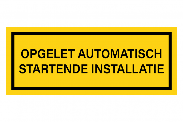Gevarenstickers - Automatisch startende installatie - PNG