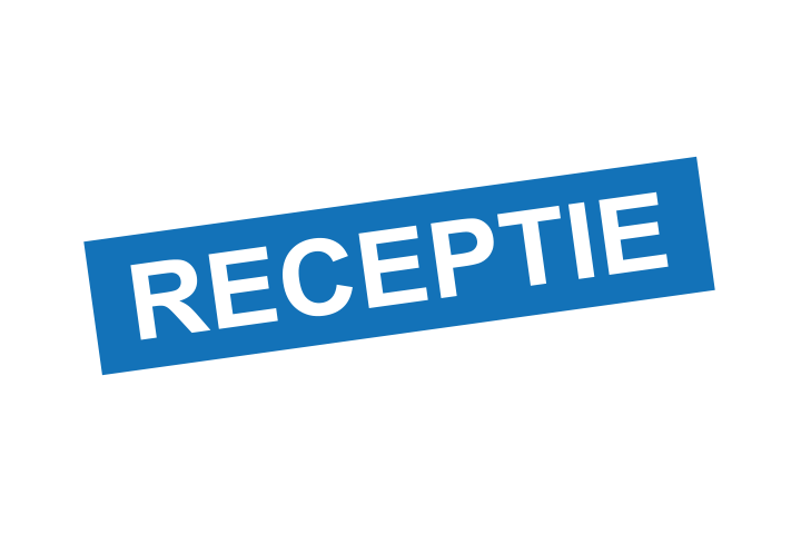 Stickers per Branche &gt; Kantoor stickers &gt; Receptie stickers - Receptie 2 blauw