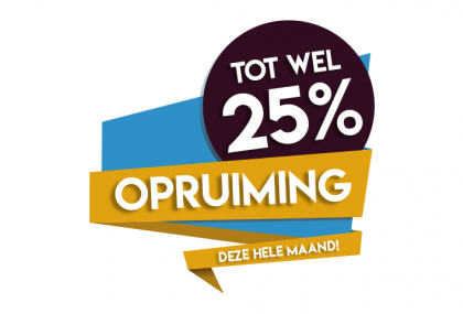 Grote opruiming sticker geel