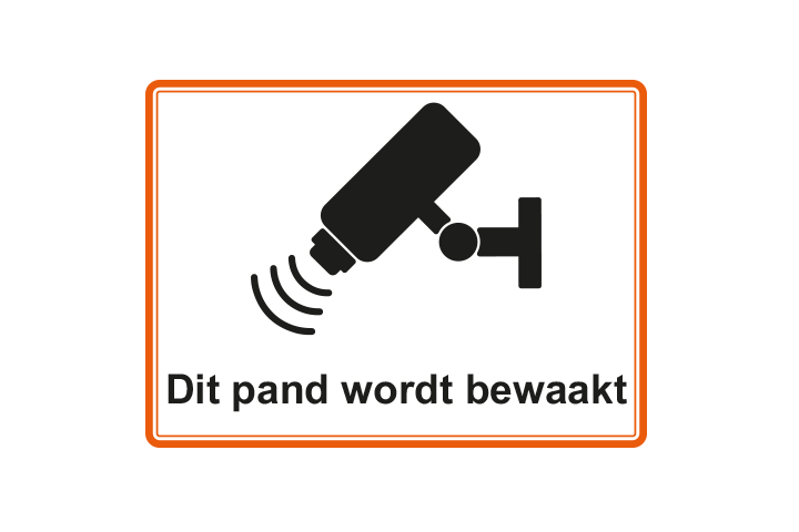 Stickers per Branche &gt; Kantoor stickers &gt; Camerabewaking stickers - Camerabewaking 1 oranje