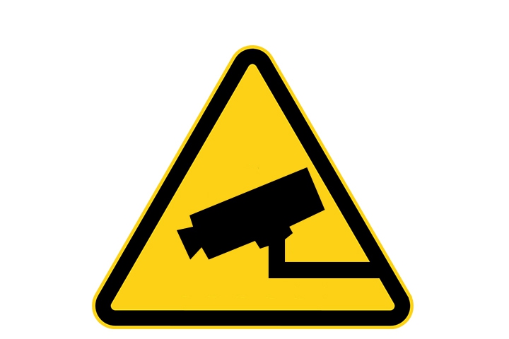 Gevarenpictogrammens-camerabewaking-sticker-pictogram