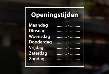 Openingstijden sticker