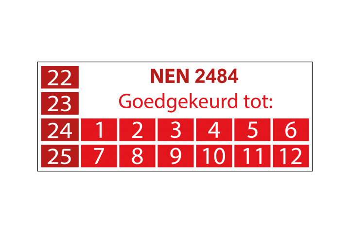 PNG'S - NEN 2484 goedgekeurd tot - rechthoekige sticker (2022) - Rood - (3 x 3 cm)-01