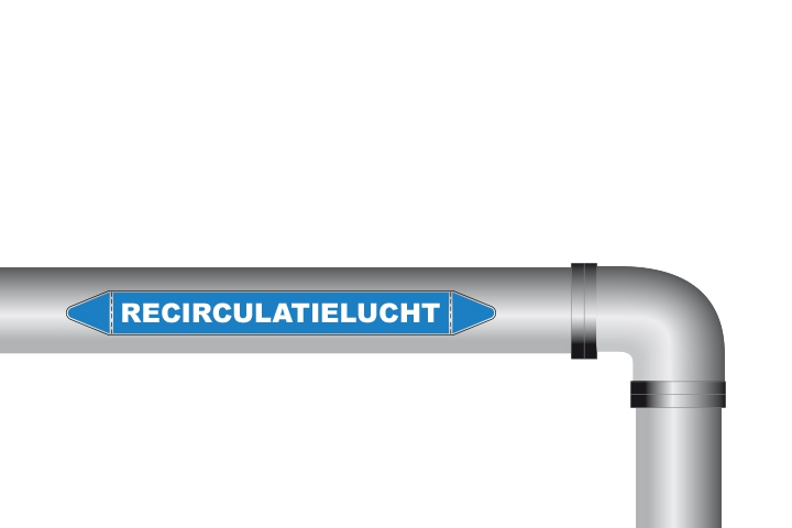 Recirculatielucht sticker