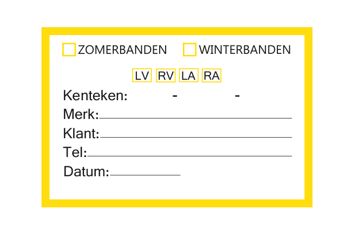 Controle stickers &gt; Servicestickers &gt; Winter/Zomerbanden stickers - Geel