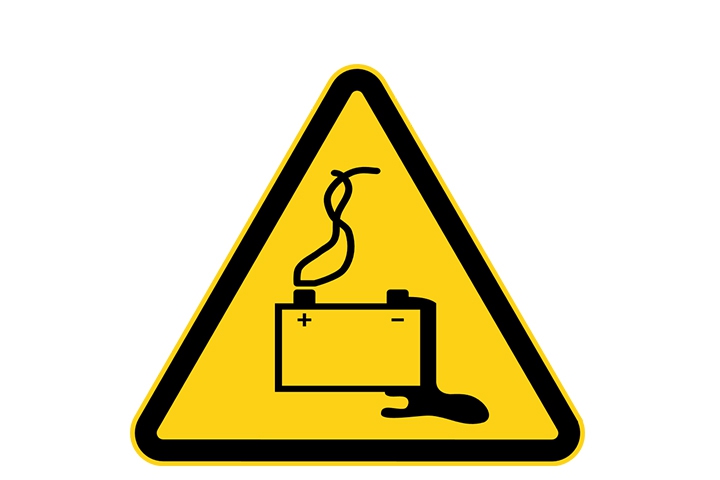 Pictogramstickers &gt; Gevarenstickers - Batterijdampen