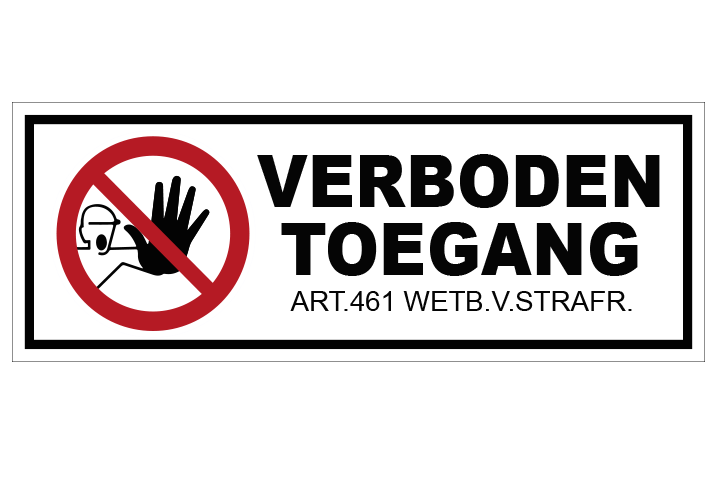 Verboden toegang sticker ISO