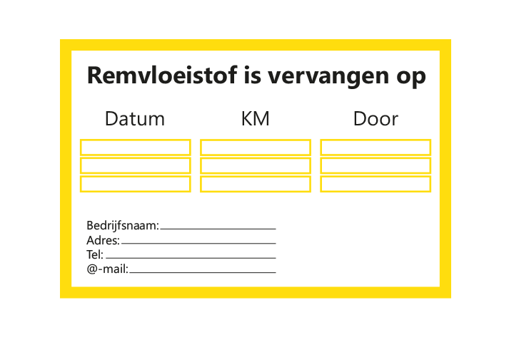 Controle stickers &gt; Servicestickers &gt; Remvloeistof stickers - Geel