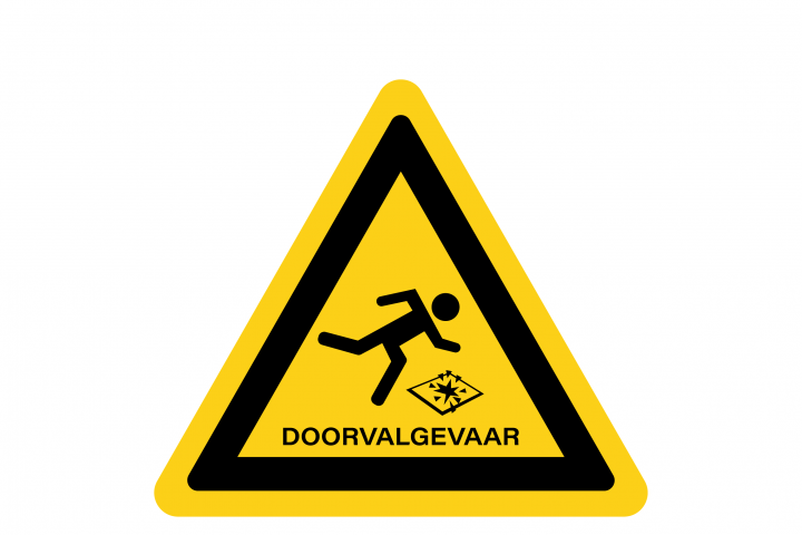 Gevarenstickers - Doorval gevaar 2 - PNG