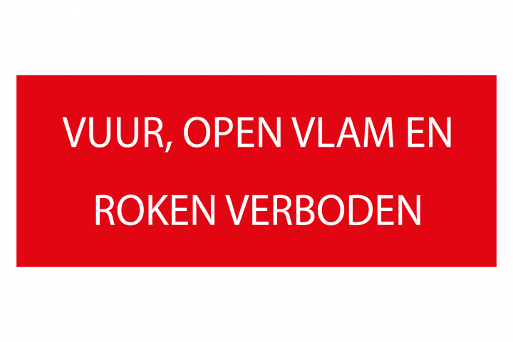 Verbodstickers - Vuur open vlam en roken verboden - PNG