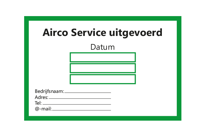 Controle stickers &gt; Servicestickers &gt; Airco Service stickers - Groen