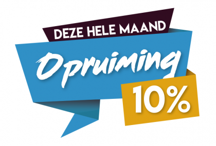 Maandopruiming blauw sticker