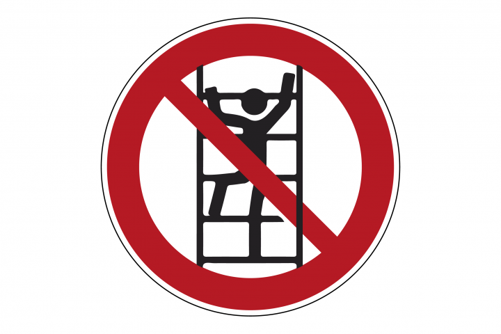 Verbodstickers - Verboden ladder klimmen - PNG