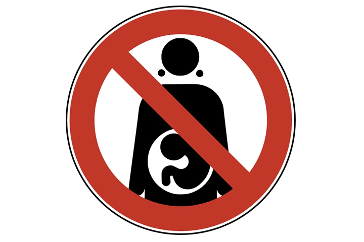 Pictogramstickers &gt; Verbodsstickers - Geen toegang bij zwangerschap