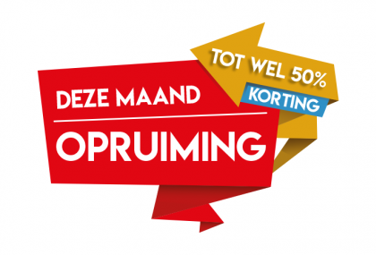 Spreekwolk opruiming sticker rood