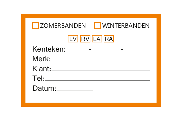 Controle stickers &gt; Servicestickers &gt; Winter/Zomerbanden stickers - Oranje