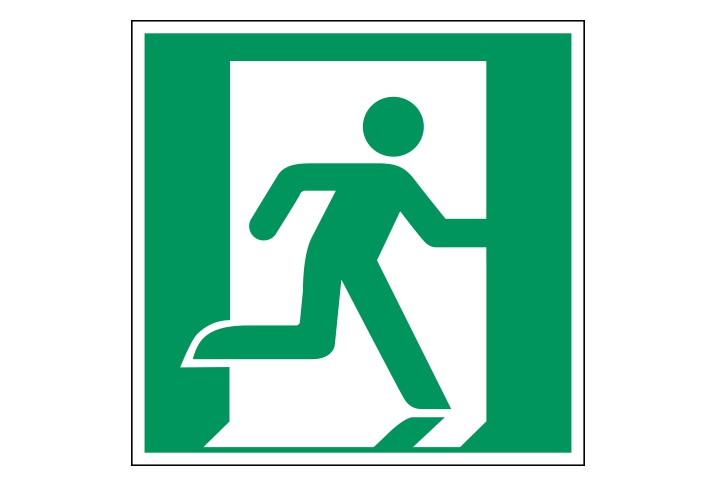 Pictogramstickers &gt; Evacuatie en interventie stickers - Nooduitgang rechts