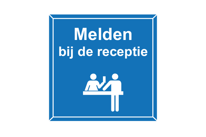 Stickers per Branche &gt; Kantoor stickers &gt; Receptie stickers - Receptie 1 blauw