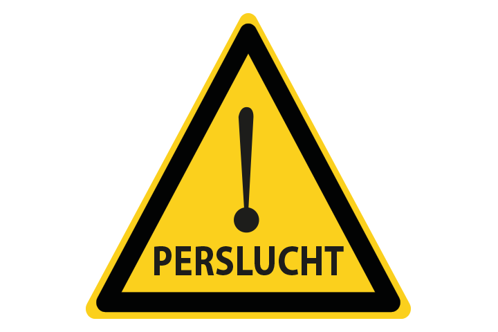 Perslucht gevaren pictogram sticker