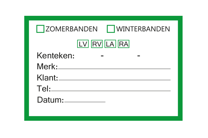 Controle stickers &gt; Servicestickers &gt; Winter/Zomerbanden stickers - Groen