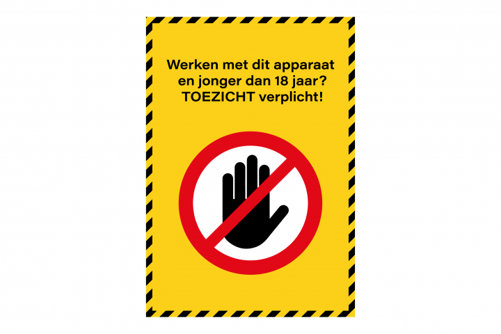 Gevarenstickers - Toezicht verplicht - PNG