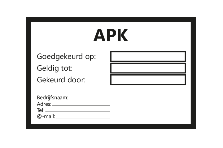 Stickers per Branche &gt; Automotive &gt; APK - APK 1 zwart