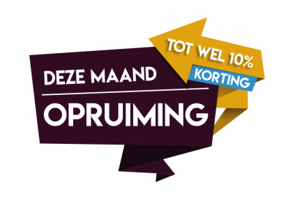 Spreekwolk opruiming sticker paars