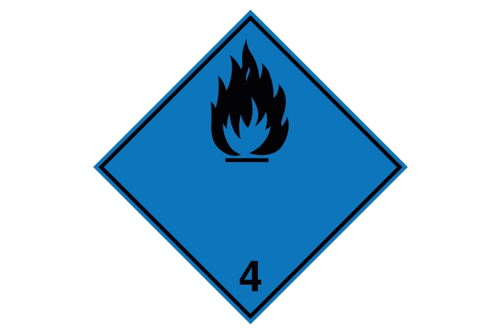 Ontvlambaar gas, bij contact met water - Business Stickers