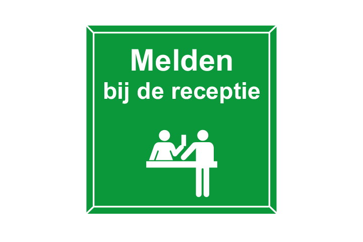 Stickers per Branche &gt; Kantoor stickers &gt; Receptie stickers - Receptie 1 groen