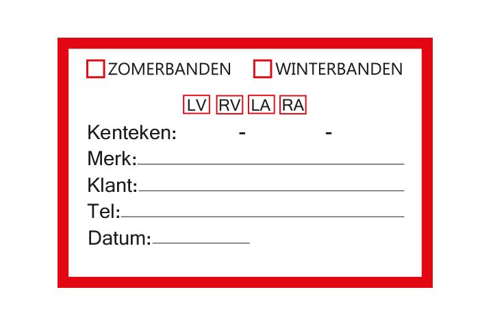 Controle stickers &gt; Servicestickers &gt; Winter/Zomerbanden stickers - Rood