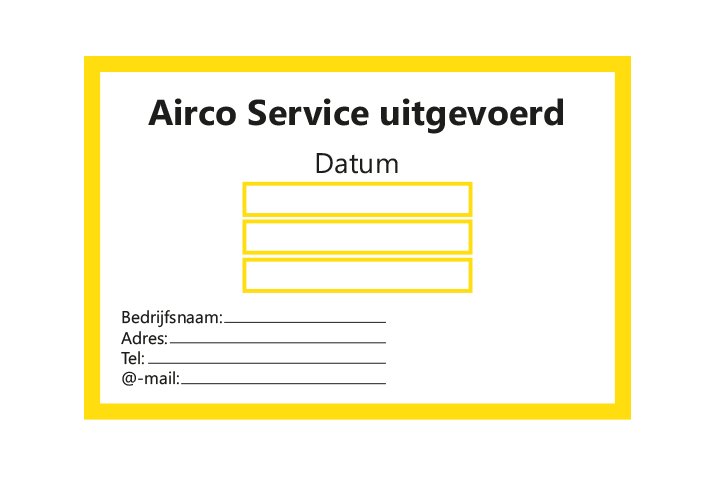 Controle stickers &gt; Servicestickers &gt; Airco Service stickers - Geel