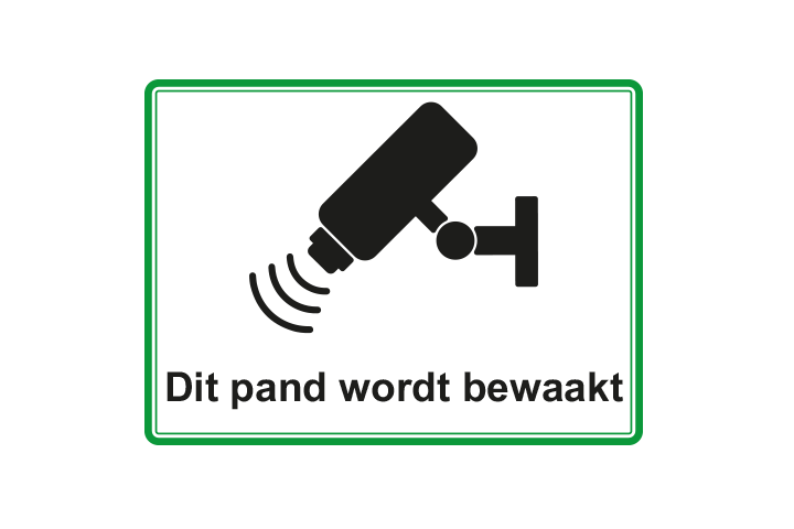 Stickers per Branche &gt; Kantoor stickers &gt; Camerabewaking stickers - Camerabewaking 1 groen