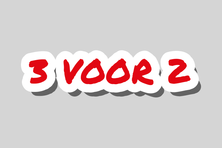 3 voor 2 opruiming raamsticker