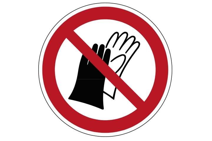 Handschoenen verboden