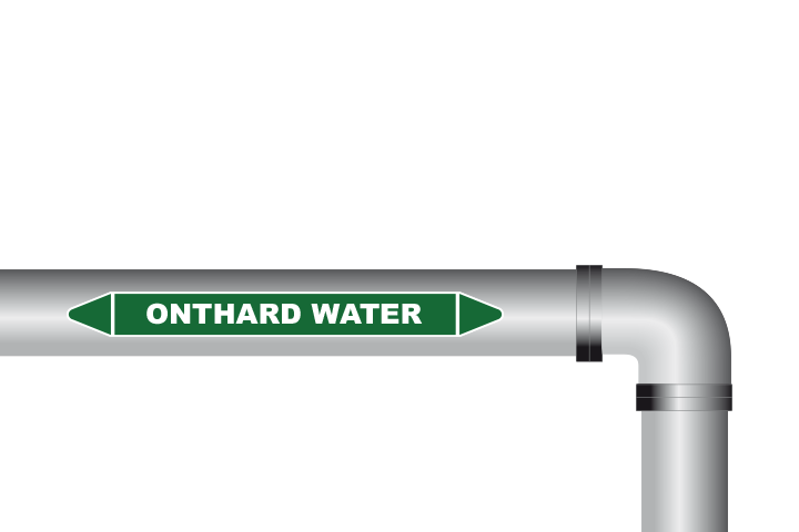 Onthard water sticker