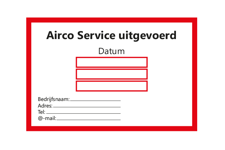 Controle stickers &gt; Servicestickers &gt; Airco Service stickers - Rood