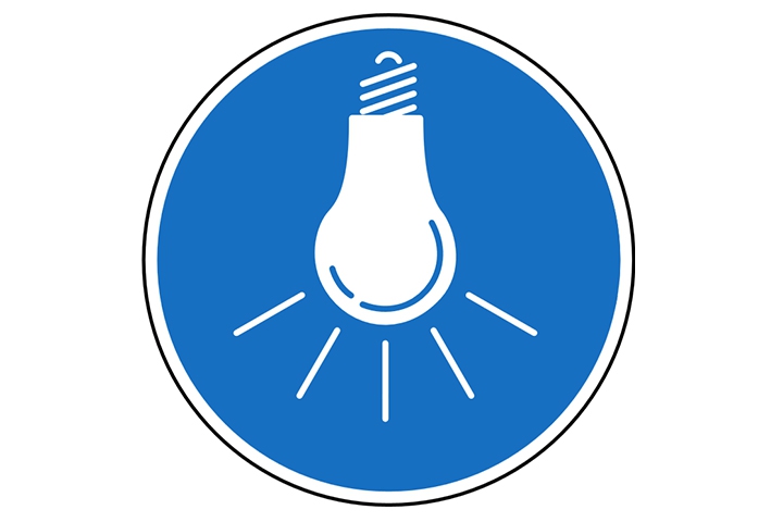 Pictogramstickers &gt; Veiligheidsstickers - Lichten aan laten