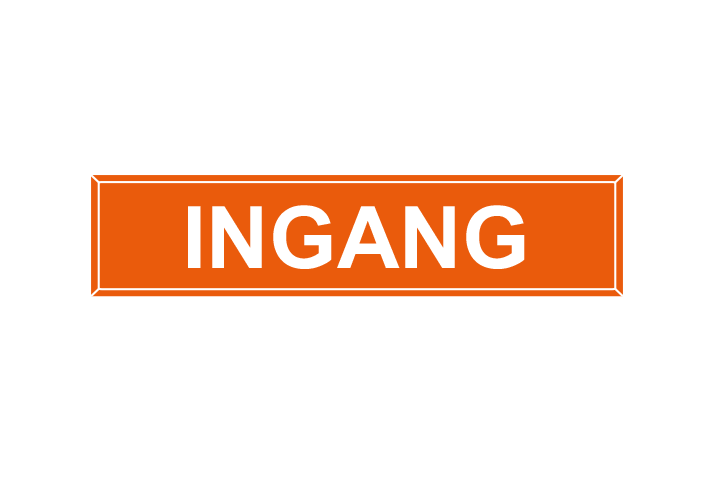 Stickers per Branche &gt; Kantoor stickers &gt; Ingang stickers - Ingang 1 oranje