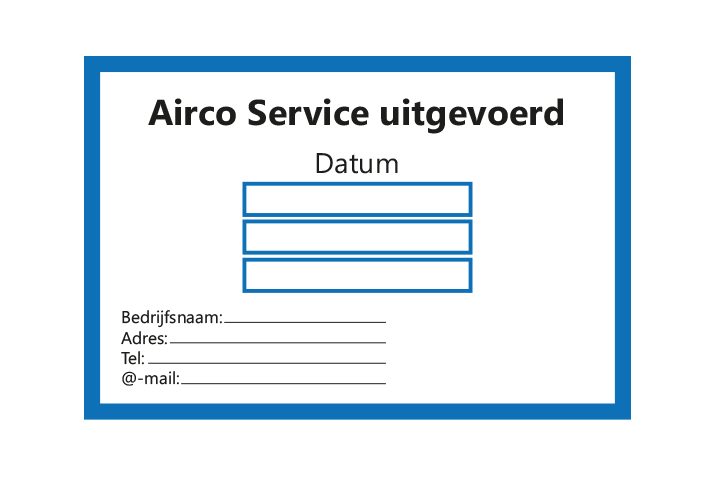 Controle stickers &gt; Servicestickers &gt; Airco Service stickers - Blauw