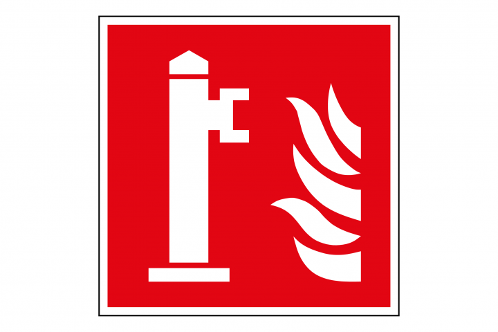 Brandgevaar sticker - Hydrant met storz - PNG