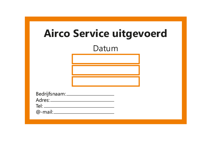 Controle stickers &gt; Servicestickers &gt; Airco Service stickers - Oranje