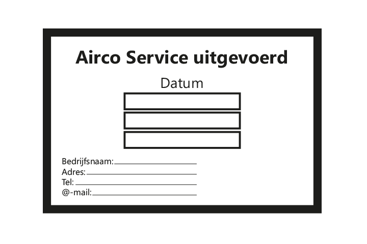 Controle stickers &gt; Servicestickers &gt; Airco Service stickers - Zwart