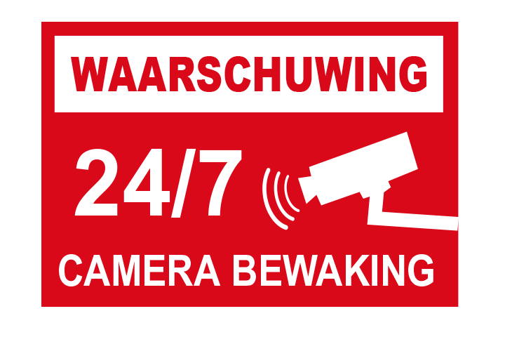 Camerabewaking sticker 24 uur